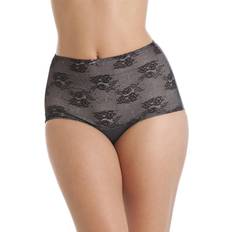 Grey - Women Shapewear & Under Garments Camille Two Pack Seamfree High Waist Floral Mesh Shapewear Briefs Dark Grey 18-20