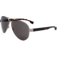 HUGO BOSS Men Sunglasses HUGO BOSS Men's Silver 1560 R81 7O Sunglasses - Matte Ruthenium Grey/Brown
