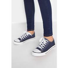 Long Tall Sally Canvas Low Trainer Navy, Blue, 12, Women Blue