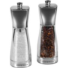 Steel Spice Mills Cole & Mason Rye Stainless Steel Top Pepper Mill, Salt Mill