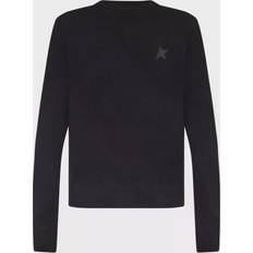 Gold - Women Jumpers GOLDEN GOOSE Sweat-shirt Athena Collection Star De Couleur Noire Avec Étoile Ton Sur Ton Le Devant