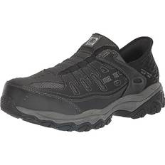 Safety Shoes Skechers Men's Slip-ins Work: Cankton Faison Wide Black Leather/Textile/Synthetic Black