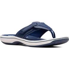 Clarks Womens Cloudsteppers Brinkley Jazz Flip-Flops, Medium, Blue Blue