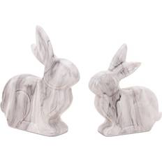 Marble Interior Details Melrose International Marble Print Rabbit Dcor Figurine 2