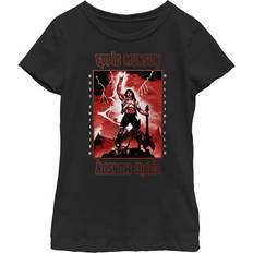 Children's Clothing Netflix Girl Stranger Things Rockstar From Hellfire Club Eddie Munson Graphic Tee Black