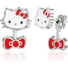 Hello Kitty Front Back Stud Earrings - White