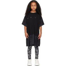 Jersey Dresses MM6 Maison Margiela Kids Black Logo Dress M6900 Black 14Y