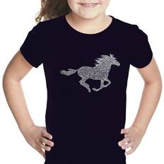 Horses Tops Children's Clothing LA Pop Art Girl Word T-shirt Horse Breeds