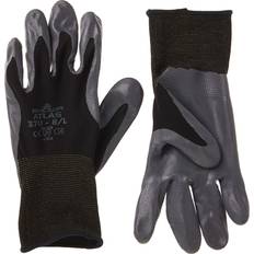 Showa 370BL-08 Nitrile Coated Gloves, Palm Coverage, Black/Gray, L, PR