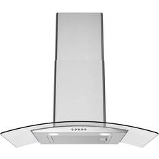 Extractor Fans Streamline 30 Girardi Ducted Wall Mount Range with Baffle Filters Push Button Control Lights, Black, Stainless Steel