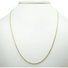 Unisex Jewelry Private Label 14K Solid Yellow Gold 2.4mm Cuban Chain Necklace