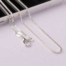 Unisex Necklaces Private Label Italian .925 Sterling Silver Chain Box Chain 18''