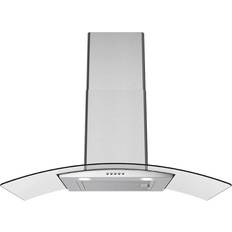 Extractor Fans Streamline 36 Borsari Ducted Wall Mount Range Hood with Baffle Filters Push Button Control Lights, Stainless Steel