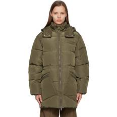 Ganni Khaki Oversized Puffer Jacket 861 Kalamata XXS-XS