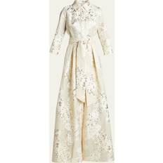 Beige - Hombre Vestidos Metallic Jacquard Gown