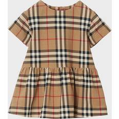 Burberry Archive Beige Ip Chk Lena Checked Flared Cotton Dress