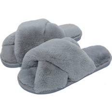 Slippers Women's Cozy Soft Plush Slippers Grey