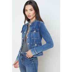 L'agence Yari Collarless Denim Jacket