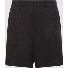 Silk Trousers & Shorts Valentino Mens Iconograph Nero Vlogo Jacquard-pattern Silk Shorts