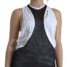 Lino Canottiere DSquared2 Black White Crewneck Sleeveless Tank Women's Top