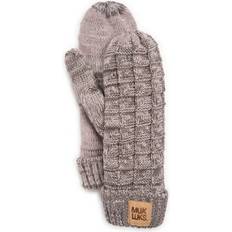 Gray - Women Mittens Muk Luks Women Patch Pom Mittens Wntr