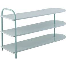 Green Shoe Racks Happimess happimess Modern H 9-Pair 3-Tier Iron Curved Shoe Rack