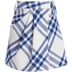 Lana Faldas Burberry Check Mini Skirt - White