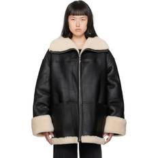 Toteme Shearling jacket black_off_white