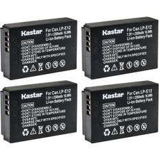 Camera Grips Kastar 4-Pack LP-E12 Battery 7.2V 2300mAh EOS 100D EOS M50 Mark II EOS