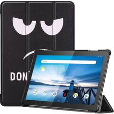 Lenovo Tab M10 tre-folds mønster læder etui Do Not Touch Me