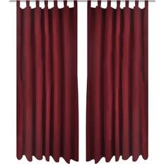 Rideaux vidaXL 2x Rideau À Passant Micro Satin Bordeaux 140x225 cm Fenêtre Maison - Rouge