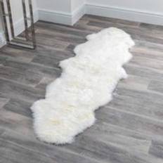 Canora Grey Native Natural Double Natural Sheepskin White