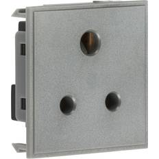 Grey Wall Outlets NETLIGHTING KnightsBridge 5A unswitched round socket module 50 x 50mm grey