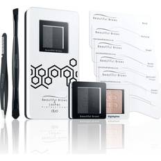 Black Eyebrow Powders Beautiful Brows Duo 13 Piece Eyebrow Stencil Kit – 6 Brow Stencils, 1 Duo Brow Powder Slate Gray/Black 1 Duo Applicator and Volumizing Brush, 1 Duo Highlighter Shimmer/Matte with Brush, Precision Tip Tweezers with Brow Brush, Compact Magnifying Mirror