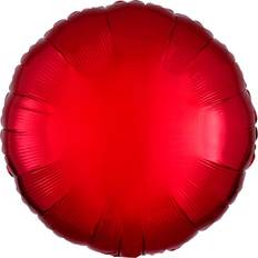 Metallic-Rød Rund Folieballon 43 cm