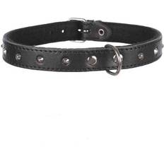 Trixie Halsbånd sort med nitter 24-28cm