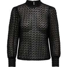 XXL Puserot JdY avery L/S Lace Top - Musta