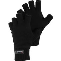 Universal Textiles Herr Kläder Universal Textiles Knitted Winter Thinsulate Heatguard Fingerless Gloves Black