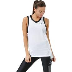 Nike Dame Singleter Nike Elite Tank - Hvit/Svart