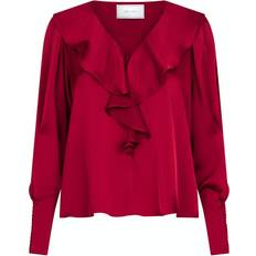 Rød Bluser Neo Noir Sandie Sateen Blouse - Wine