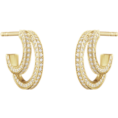 Georg Jensen Oro Orecchini Georg Jensen Halo 18ct Yellow Gold 0.56ct Diamond Double Hoop Earrings