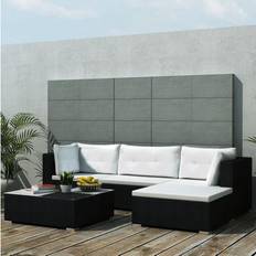 Arredamento da Giardino e per Esterni vidaXL Patio Furniture 5 Piece Sofa with Coffee Table Poly Rattan Black Set da Lounge da Esterno