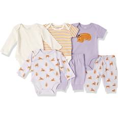 Tigers Other Sets Amazon Essentials Baby girls cotton Layette Outfit Sets, Pack of 6, Lilac, cat, Preemie