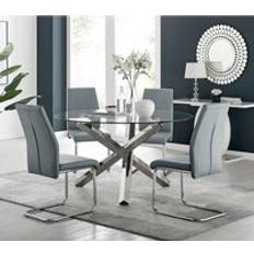 Silver/Chrome Dining Sets Vogue Round Dining Set