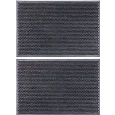 Monochrome Entrance Mats Nicola Spring Heavy Duty Rubber Door Mat Classic Black