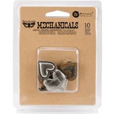 Prima Finnabair Mechanicals Metal Embellishments-Tin Hearts 10/Pkg