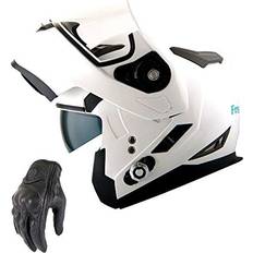 Martian Martian Motorcycle Bluetooth Helmet Full Face Dual Visor Bluetooth Headset: HM-BH2 Glossy White