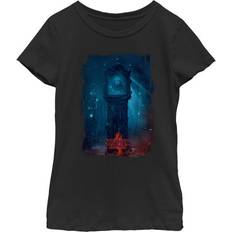 Children's Clothing Netflix Girl Stranger Things Grandfather Clock Graphic Tee Black