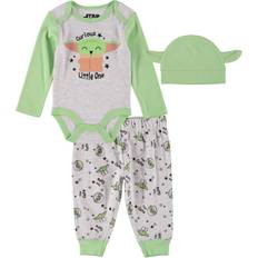 1-3M - Girls Jumpsuits Star Wars The Child Grogu Happy Little One 3-Piece Infant Bodysuit Set-3-6 Months