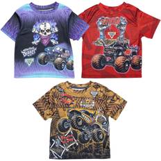 Monster Jam Zombie Son-uva Digger Mutt Toddler Boys Pack graphic T-Shirts BluegreyBrown 4T
